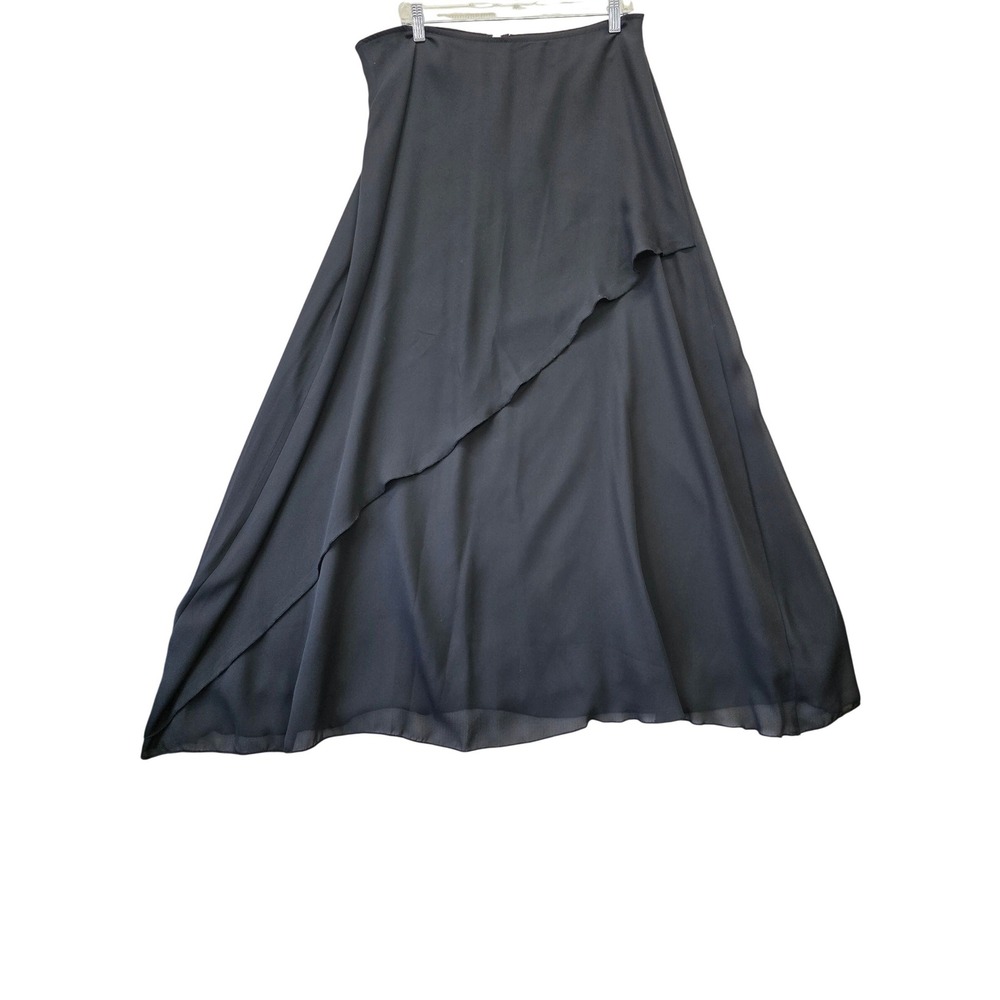 M Collection Black Layered Maxi Skirt Chiffon A-Line Formal Size 17/18 Canada